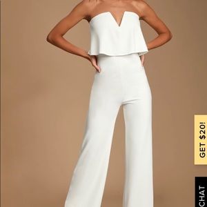 Power of love white strapless jumpsuit from lulus
